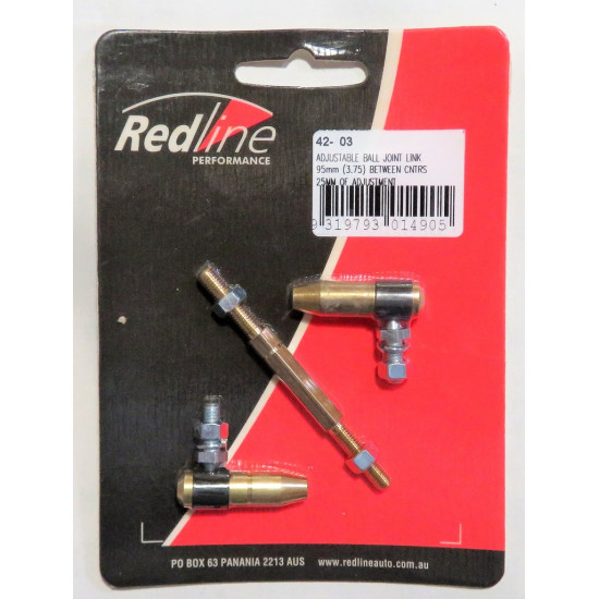 Adjustable ball joint throttle rod linkage 95mm between centres 25mm adjustment [42-103]