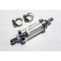 Fuel Filter inline 3/8" [10mm] visible element in toughened glass cylinder [14-806]