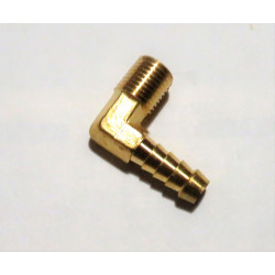 Brass hose elbow 1/8 BSPT to 5/16" fuel hose [104-502B]